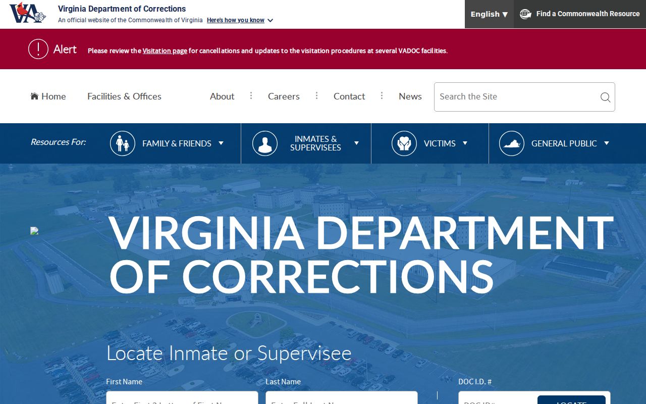 Montclair residents directory Virginia DOC locator search fields