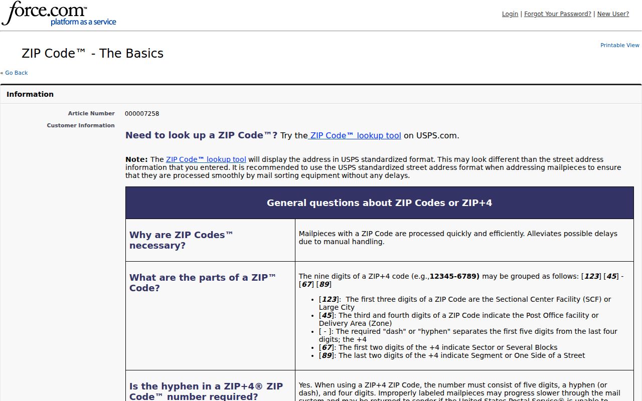 Montclair ZIP code directory USPS ZIP basics page